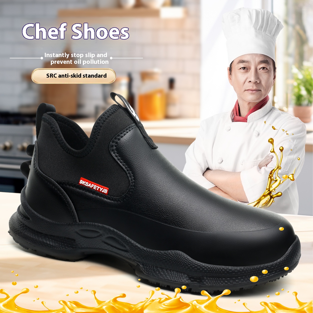 Home Cooking Oil - Shevalues ​​男性 Eva 下駄男性シェフシューズノンスリップキッチンシューズ作業靴耐油防水性と耐摩耗性のゴム靴