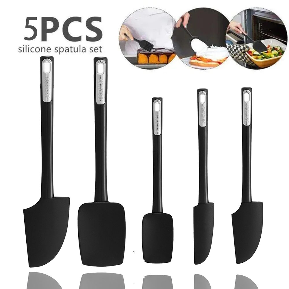 Home Cooking Utensil Set - 食品グレードのシリコンスプーンスパチュラ、耐熱調理スプーン、プロ仕様の柔軟なノンスティックベーキングスパチュラ、キッチンレディース向け