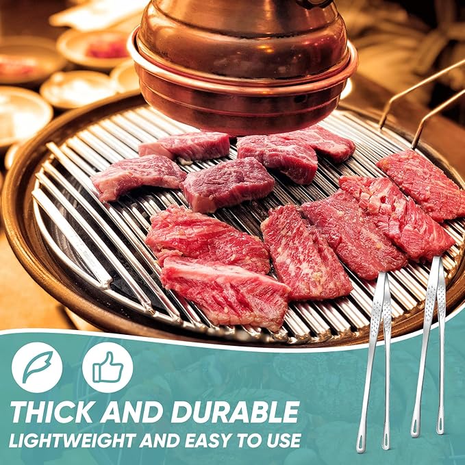 Home Cooking Japanese Food - ステンレス製韓国焼肉トング、日本のバーベキュートング、調理用携帯キッチン用品、家庭用屋外ステーキサラダフード用