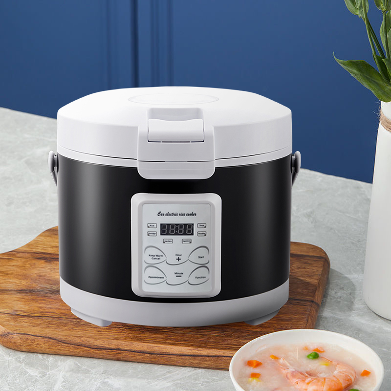 Home Cooking Menu - 220Vミニ炊飯器スープ蒸し器加熱ランチボックスミールヒーターウォーマー3Lキャンプ用ブラック英語メニュー家電