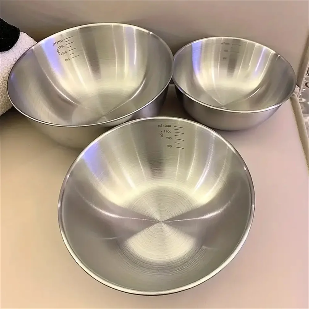 Home Cooking Food - 1-3個のステンレス製ボウルセット、目盛り付き、調理・ベーキング・食品保存用、大容量ミキシングボウル、家庭用キッチン向け JJ2627