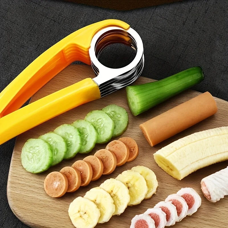 Home Cooking For Dogs - ステンレス製ホットドッグ＆バナナスライサー、均等にカットできるキッチンツール、ソーセージやフルーツにも最適、家庭料理用ホットドッグスライサー