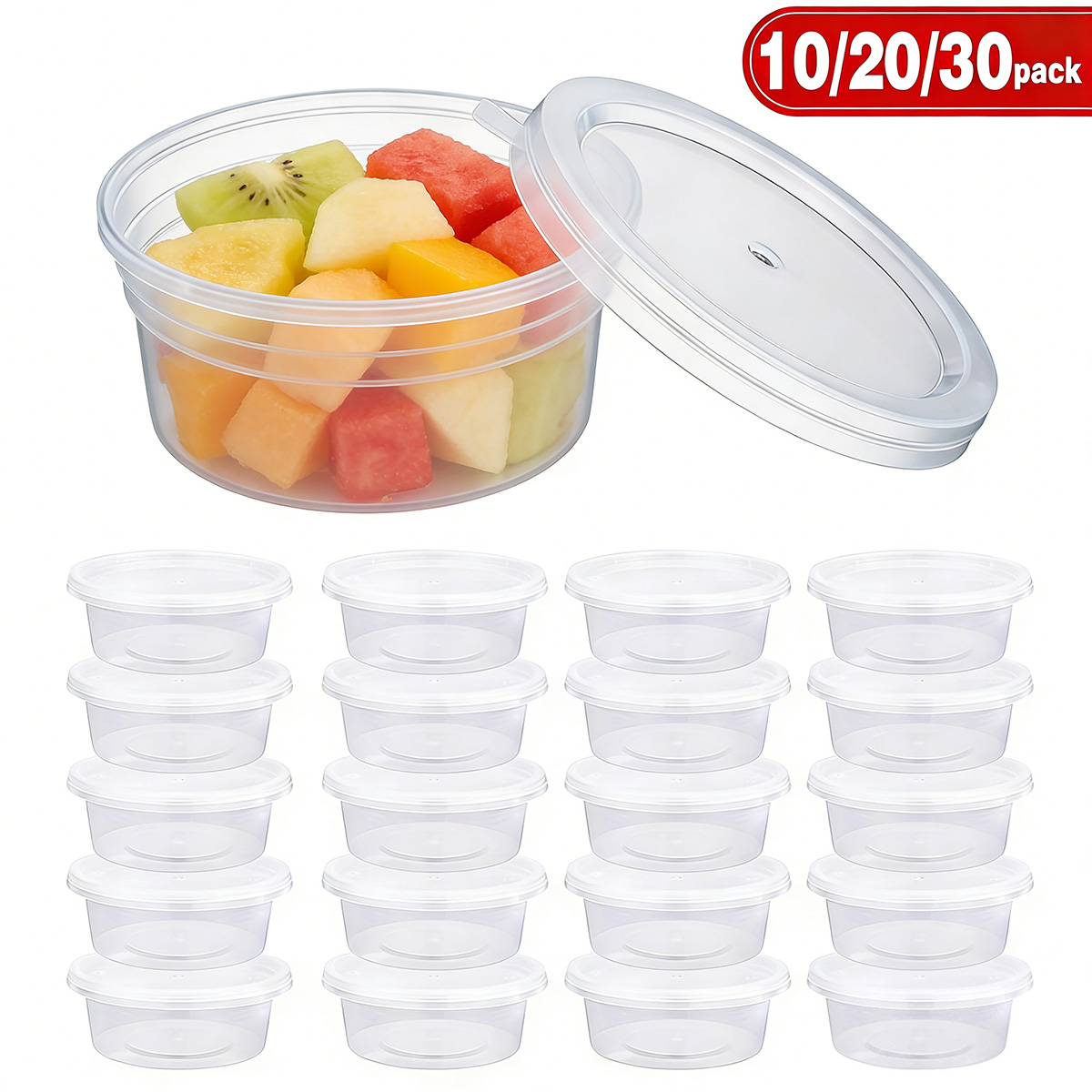 Home Cooking Food - 10/20/40個入り小型スライム容器（蓋付き）、調味料容器、食品保存容器用プラスチックポーションカップ
