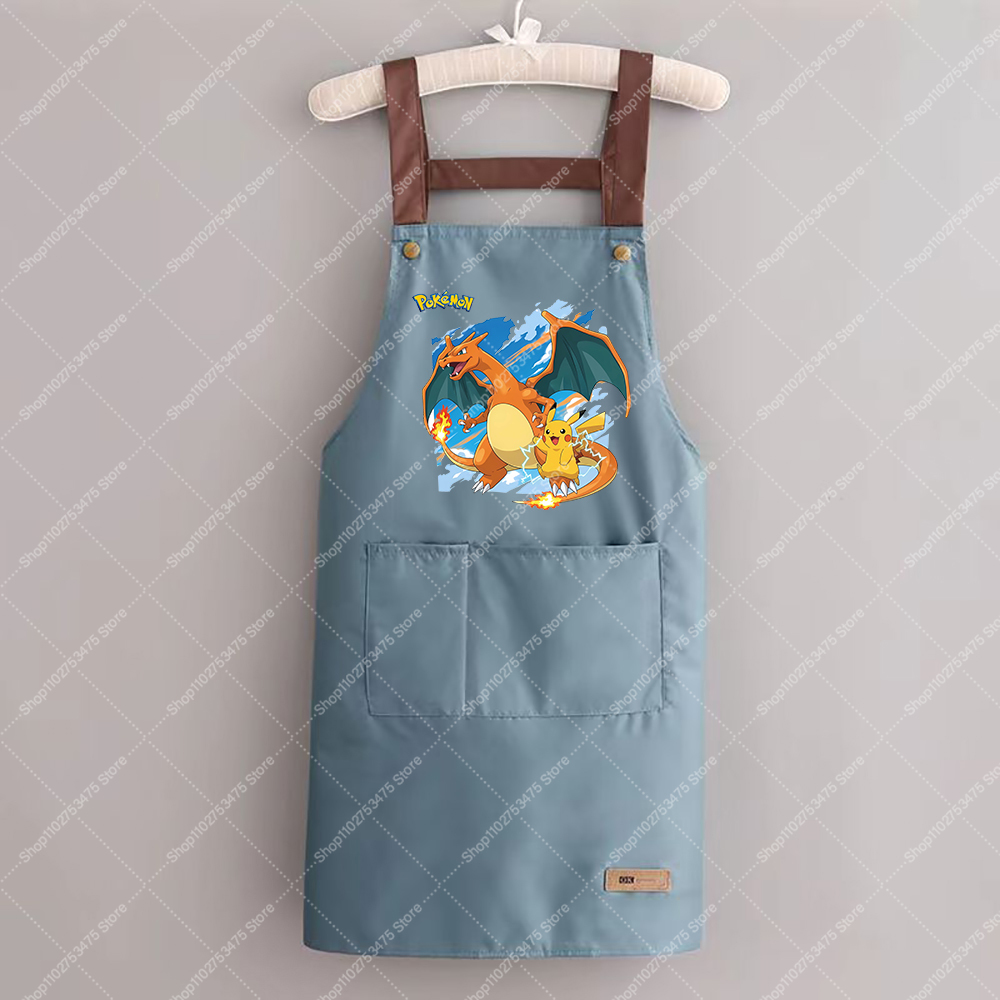 Home Cooking Oil - 女性男性ファッションプリントエプロン漫画キッチン用品ヒトカゲかわいいエプロンピカチュウ防水耐油ピニーギフト 2026
