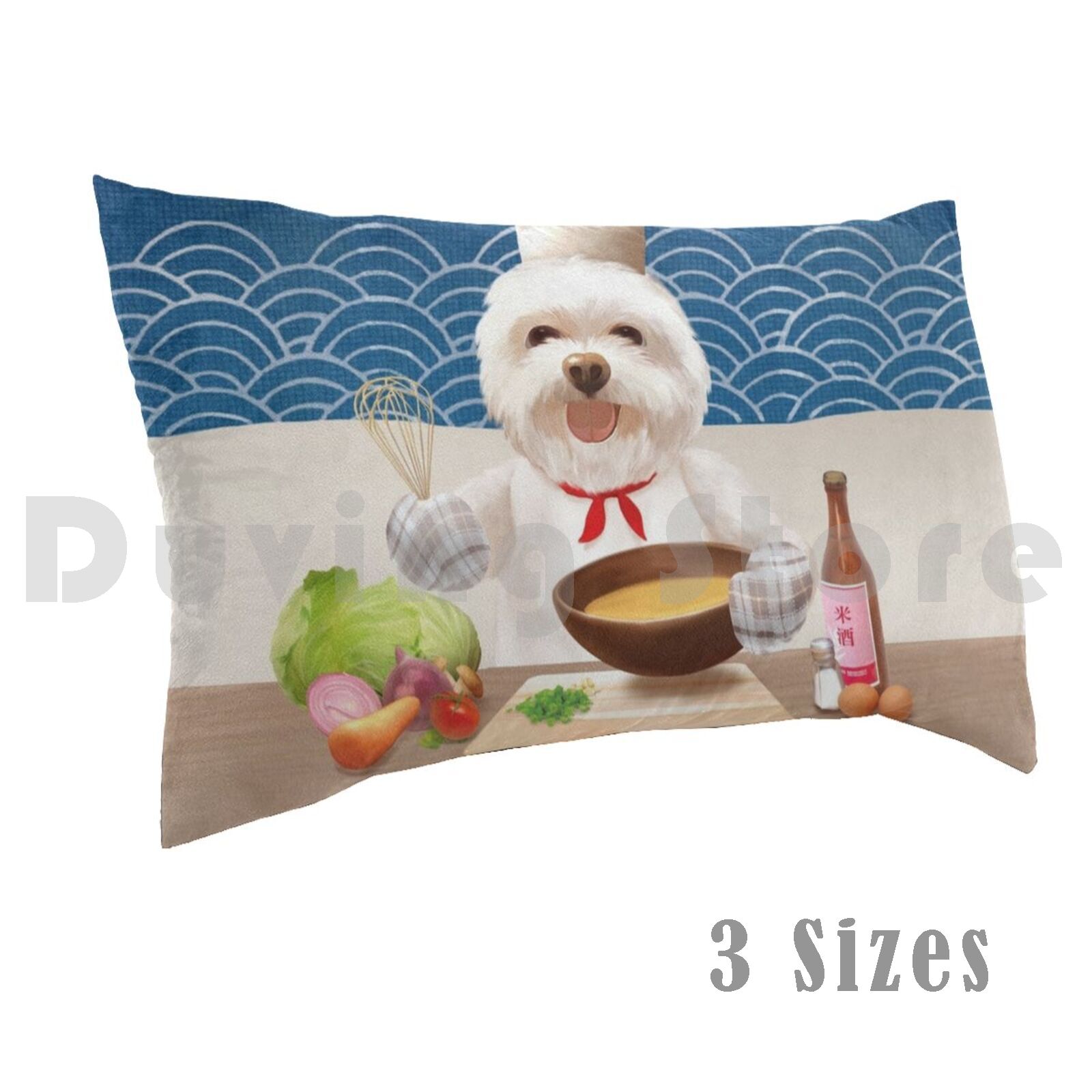 Home Cooking For Dogs - リトルシェフ枕カバー プリント 35x50 犬 ペット 犬愛好家