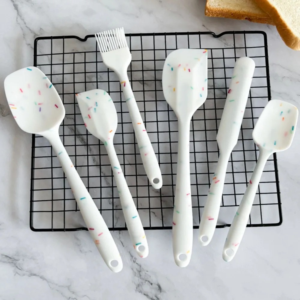 Home Cooking Utensil Set - ​ 6個入りシリコンスパチュラセット 食品グレード 耐熱性 ノンスティック ベーキング、調理、混ぜる、こする、傷つけない