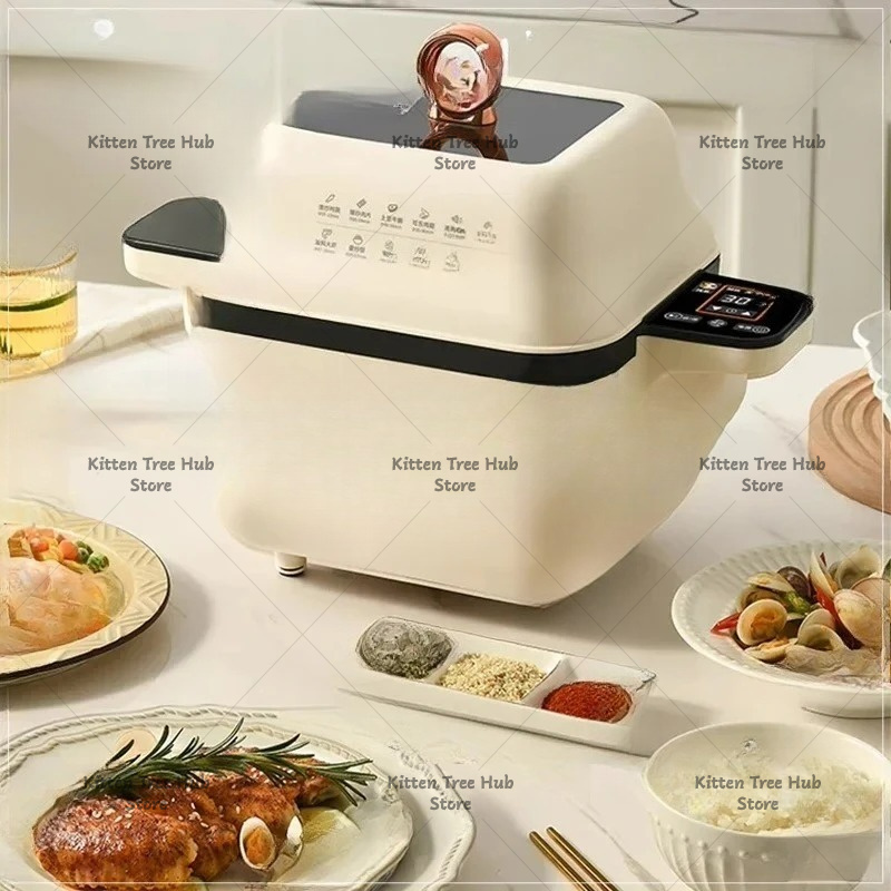 Home Cooking Fried Rice - 自動調理ロボット全自動回転炒め物スマートホームレイジーポットチャーハンマシン多機能220V