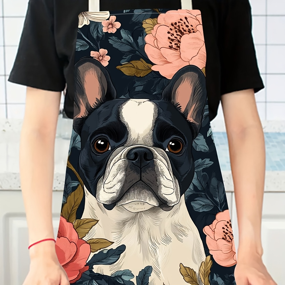 フレンチブルドッグ柄エプロン - リネン風、可愛い犬柄、家庭 - Home Cooking For Dogs のレビューと価格