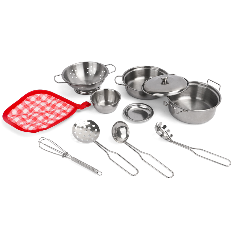 ステンレス製キッズキッチンおもちゃセット、本物そっくりの金属 - Home Cooking Utensil Set のレビューと価格