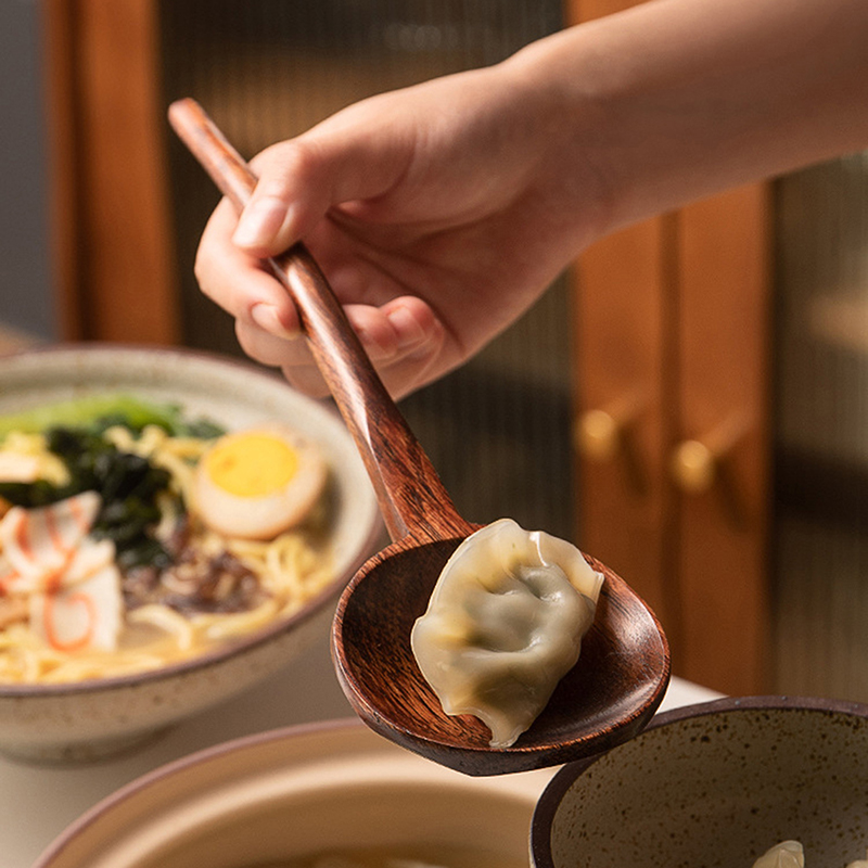 長い柄の木製スプーン日本のキッチンラーメン調理食器スープティ - Home Cooking Japanese のレビューと価格