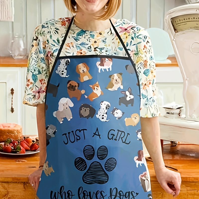 犬が大好きな女の子のためのエプロン - かわいい漫画の子犬柄 - Home Cooking For Dogs のレビューと価格