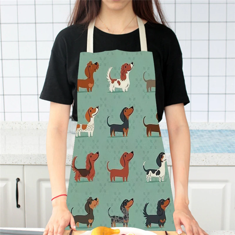 漫画犬プリントキッチンエプロンリネン大人子供ノースリーブピナ - Home Cooking For Dogs のレビューと価格