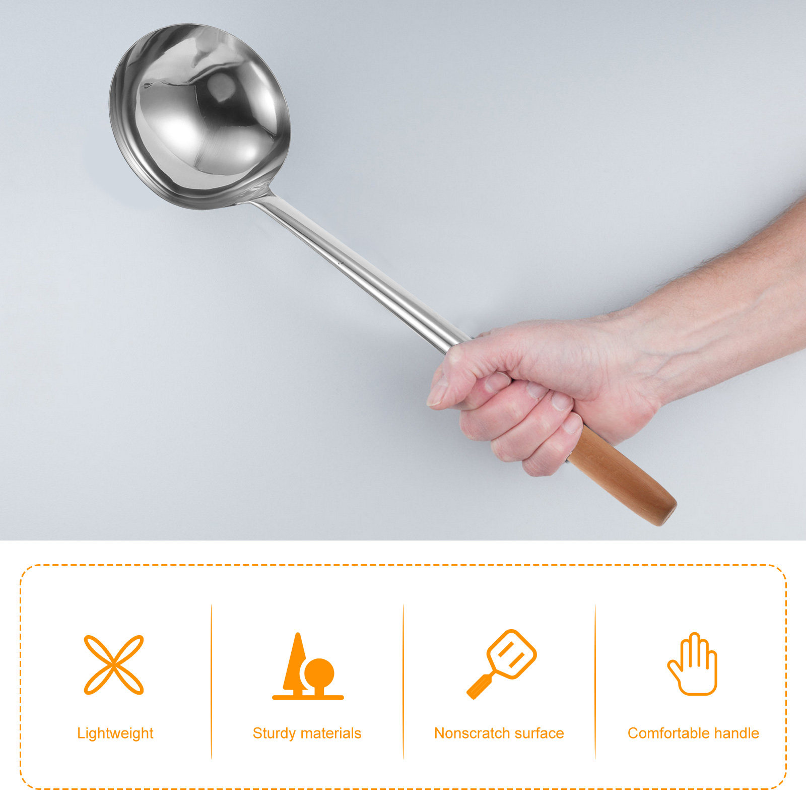ステンレス製ロングハンドル調理用お玉、大型中華鍋用スプーン、 - Home Cooking Fried Rice のレビューと価格