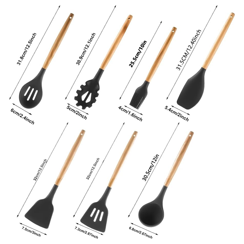 7個入りシリコン製キッチン用品ノンスティック調理器具セット、 - Home Cooking Utensil Set のレビューと価格