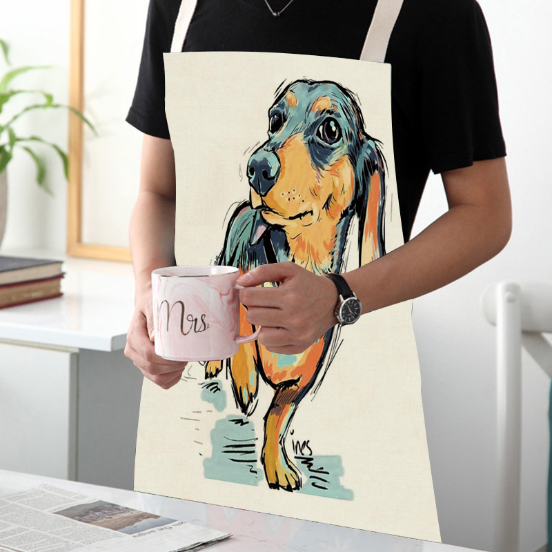 大人と子供のためのノースリーブのリネンのキッチンエプロン,犬 - Home Cooking For Dogs のレビューと価格