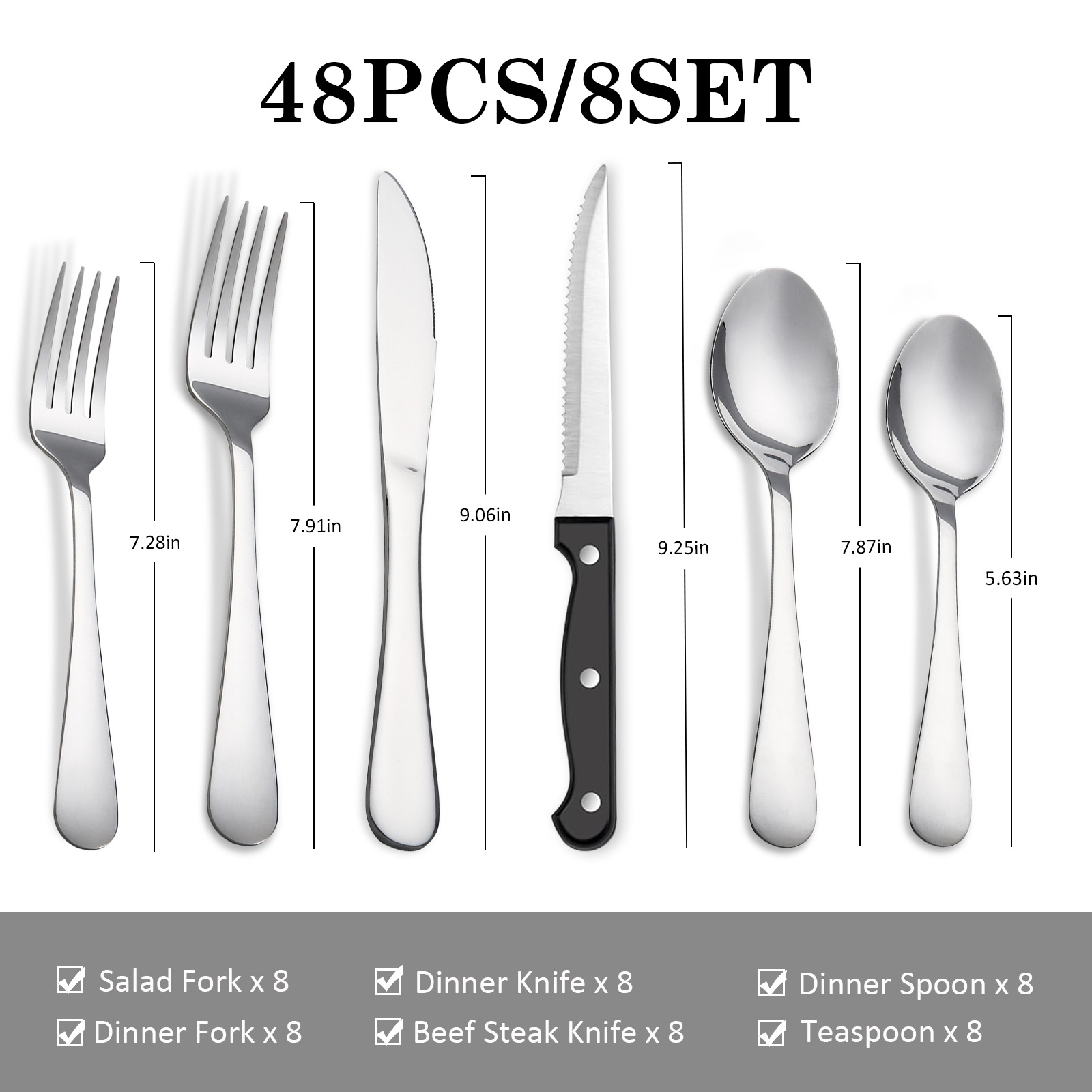 KOOMADE 48ピース ステンレス製カトラリーセット ス - Home Cooking Utensil Set のレビューと価格