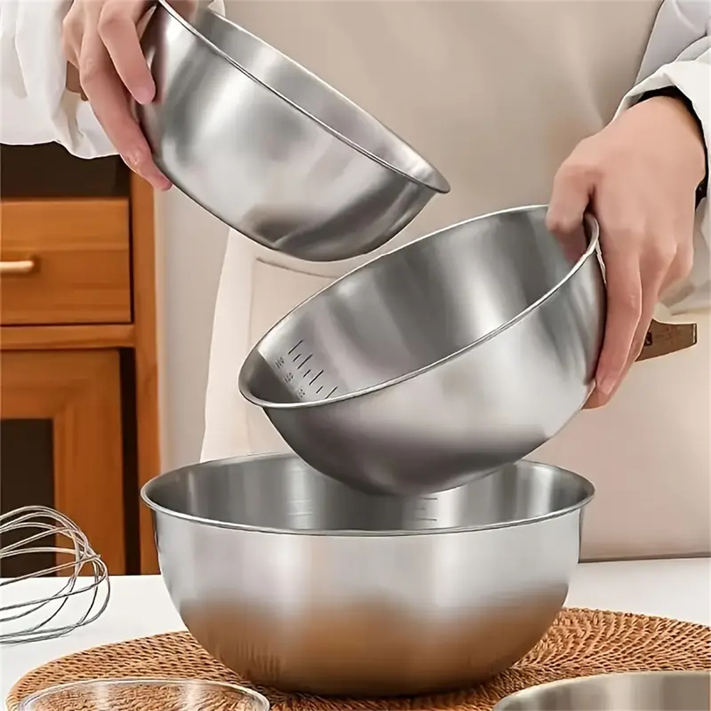 1～3個のステンレス製ボウルセット、計量機能付き、調理、ベー - Home Cooking Food のレビューと価格