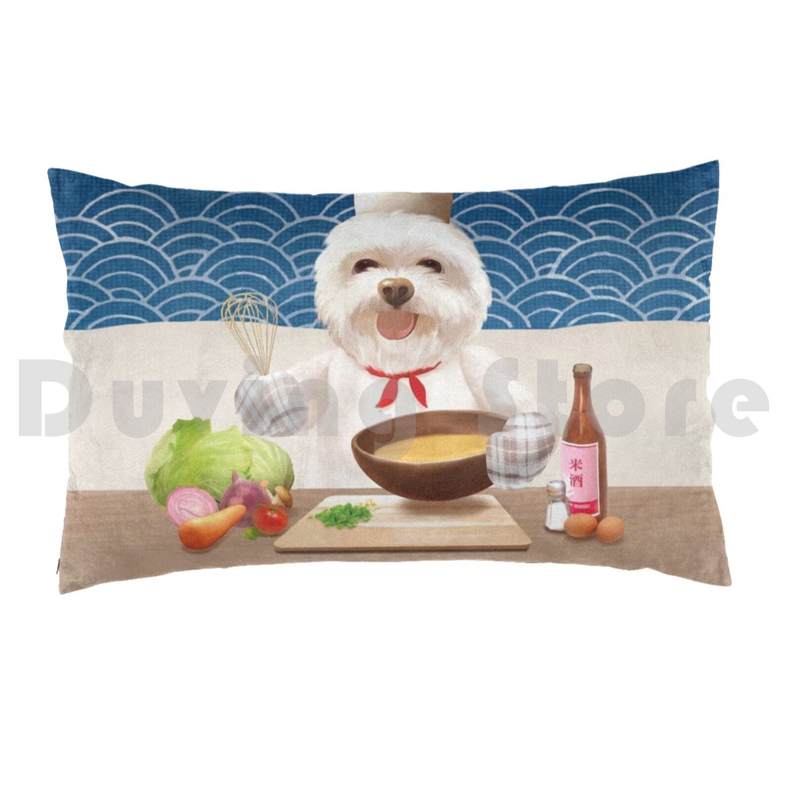 リトルシェフ枕カバー プリント 35x50 犬 ペット 犬愛 - Home Cooking For Dogs のレビューと価格