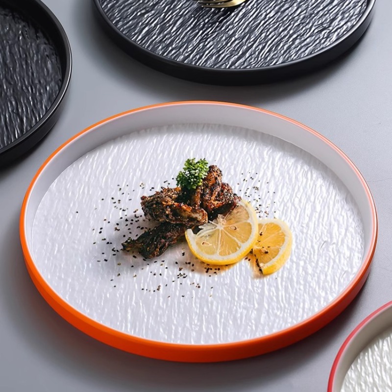モダンなラウンドストーンメラミンステーキパスタプレート日本の - Home Cooking Japanese のレビューと価格